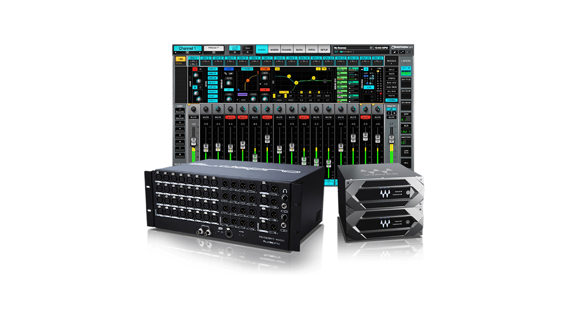 eMotion LV1 + Extreme Server-C + 32-Preamp Stagebox + Axis Scope