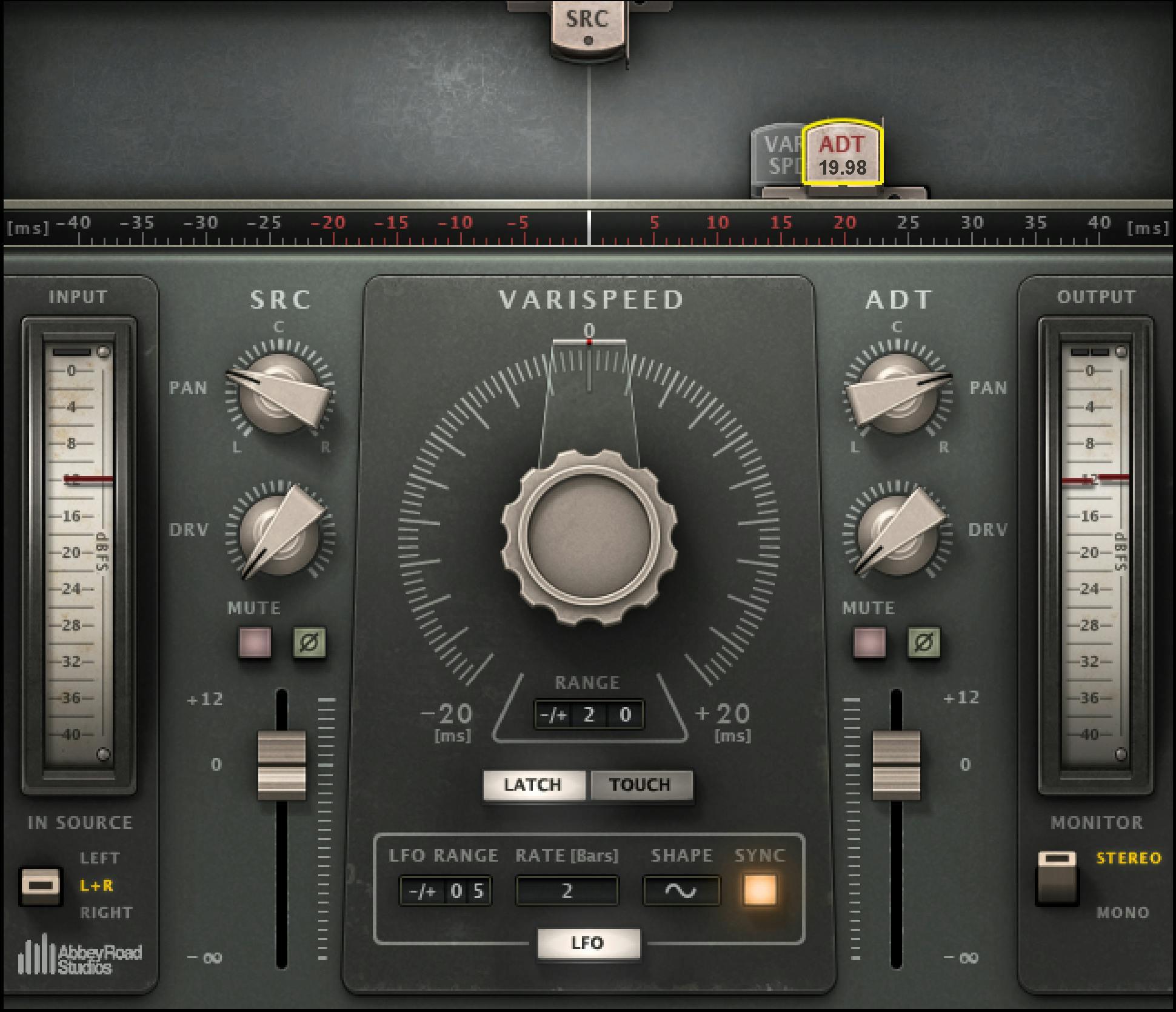 Waves Abbey Road Reel ADT プラグイン画面