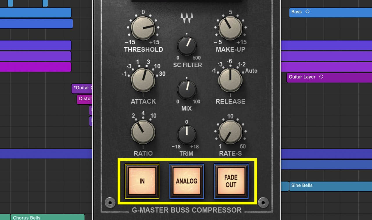 SSL Buss Compressorの追加コントロール